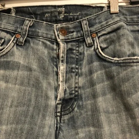 7 For All Mankind Jeans Blue Crop Dojo Size 28 #181 - Picture 7 of 7